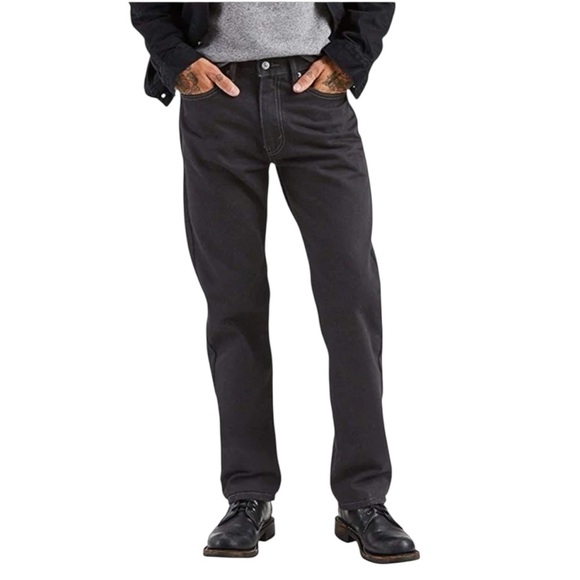 Levi's Men's 505 Regular Fit Straight Leg Jeans black Gray Size 38x30 #1738 - Picture 1 of 6